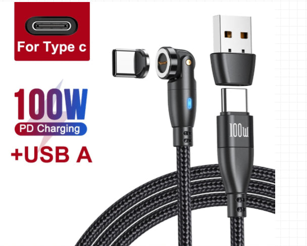 AstroCharge™ 100W Magnetic Fast Charging Cable – USB-C, Lightning & Micro-USB